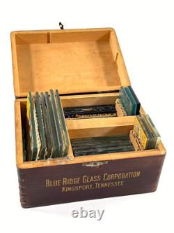Antique Blue Ridge Glass Corp Salesman Sample Box COMPLETE Kingsport TN