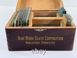 Antique Blue Ridge Glass Corp Salesman Sample Box COMPLETE Kingsport TN