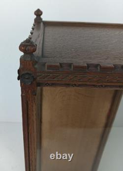 Antique Chapel Display Cabinet for statue hand carved wood gothic gorgeous, glas