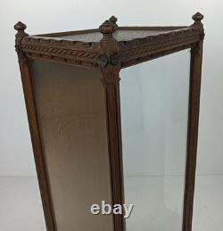 Antique Chapel Display Cabinet for statue hand carved wood gothic gorgeous, glas