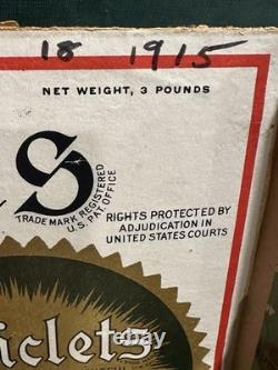 Antique Chiclets Candy Chewing Gum Country Store Display Box Glass Fleer Pepsin Antique Chiclets Candy Chewing Gum Country Store Display Box Glass Fleer Pepsin