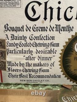 Antique Chiclets Candy Chewing Gum Country Store Display Box Glass Fleer Pepsin Antique Chiclets Candy Chewing Gum Country Store Display Box Glass Fleer Pepsin