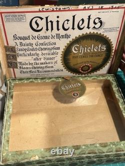 Antique Chiclets Candy Chewing Gum Country Store Display Box Glass Fleer Pepsin Antique Chiclets Candy Chewing Gum Country Store Display Box Glass Fleer Pepsin