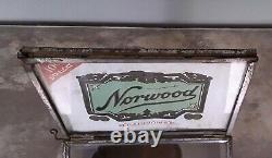 Antique Cigar Store Tin & Glass Counter Display Case with Norwood Cigar Ad