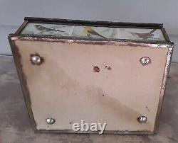 Antique Cigar Store Tin & Glass Counter Display Case with Norwood Cigar Ad