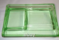 Antique Clark's Teaberry Gum Uranium Green Glass Display Tray, 1920s