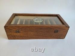 Antique Clarks Store Display Wood Glass Box O. N. T. Marking Cotton EXCELLENT