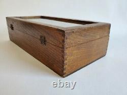 Antique Clarks Store Display Wood Glass Box O. N. T. Marking Cotton EXCELLENT