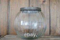 Antique Country Store Candy Display Counter Glass Jar Original LID Grocery Old