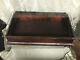 Antique Country Store Counter Display Box Wood & Glass Slanted Top Modern Belts
