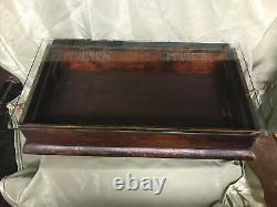 Antique Country Store Counter Display Box Wood & Glass Slanted Top MODERN BELTS
