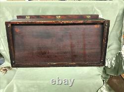 Antique Country Store Counter Display Box Wood & Glass Slanted Top MODERN BELTS