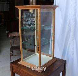 Antique Country Store Countertop Showcase Keen Kutter advertising on Glass