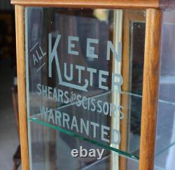 Antique Country Store Countertop Showcase Keen Kutter advertising on Glass