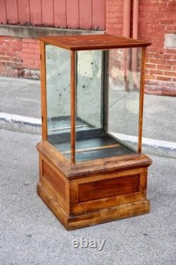 Antique Drug Store Showcase Oak Glass Display Case Trophy Bookcase Cabinet VTG
