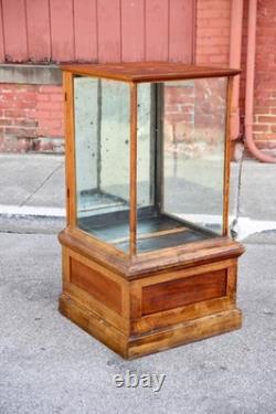 Antique Drug Store Showcase Oak Glass Display Case Trophy Bookcase Cabinet VTG