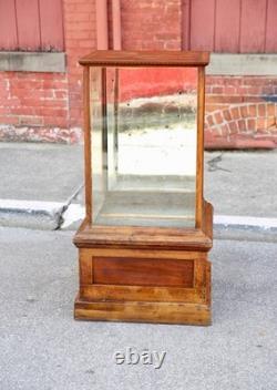 Antique Drug Store Showcase Oak Glass Display Case Trophy Bookcase Cabinet VTG
