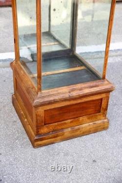 Antique Drug Store Showcase Oak Glass Display Case Trophy Bookcase Cabinet VTG