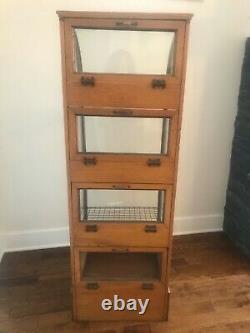 Antique Early 20th Century Oak Pie Display Cabinet General Store