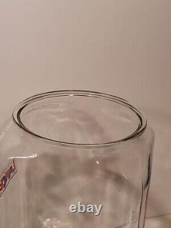 Antique Extra Large Lance Peanut Cracker Store Jar Heavy Glass 2 Logo Metal Lid