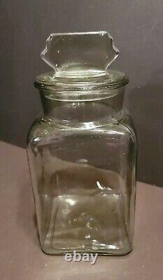 Antique Franklin Caro Co Apothecary Store Candy Jar Heavy Glass Coca Cola Pepsin