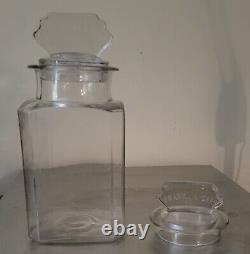Antique Franklin Caro Co Store Candy/Gum Glass Jar/w Extra Larger Jar Lid