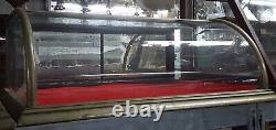 Antique Front Curved Glass General Store Display Cabinet with Mirror Back