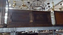 Antique Front Curved Glass General Store Display Cabinet with Mirror Back