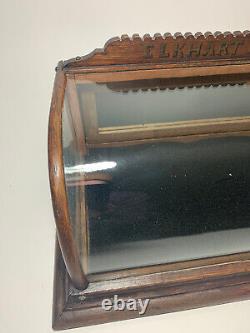 Antique General Store Countertop Curved Glass Gum Display Elkhart Indiana