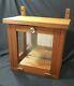 Antique General Store Wood & Glass Display Cabinet Mirrored Back Counter Top