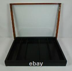 Antique Gillette Blades Wooden Store Display Case With Glass Lid Counter Top