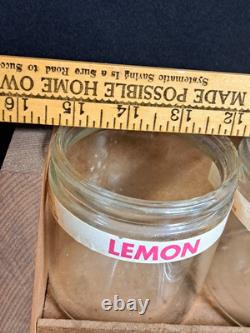 Antique Gillihams Candy Stick Glass Holder Jars In Wood Store Display Rare