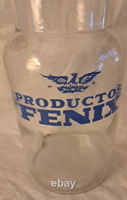 Antique Glass General Store Counter Jar Advertising PRODUCTOS FENIX From Mexico