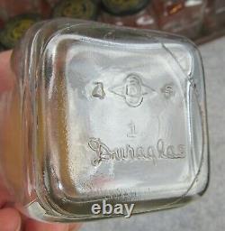 Antique Glass Jars Metal Shelf Garage Gas Station Shop Advertisement Display
