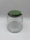 Antique Hoosier Glass Banded Barrel Shape Pickle Jar With Lid Bail Wooden Handle
