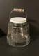 Antique Hoosier Glass Barrel Shape Pickle Jar Screw Lid Bail Wooden Handle Heavy