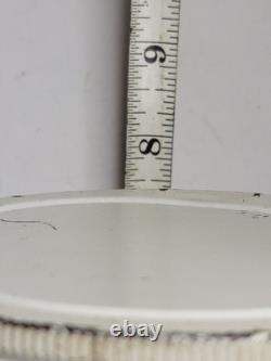 Antique Hoosier Glass Barrel Shape Pickle Jar Screw Lid Bail Wooden Handle Heavy