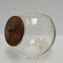 Antique Iten's Biscuit Company Large General Store Counter Glass Jar With Lid