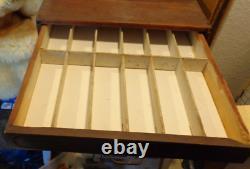 Antique J&P Coats 5 drawer glass front Thread Spool Cabinet Store Display Case
