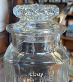 Antique KIS-ME GUM CO 11 Embossed Glass Louisville KY Candy Glass Jar