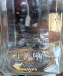 Antique KIS-ME GUM CO 11 Embossed Glass Louisville KY Candy Glass Jar