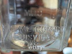 Antique KIS-ME GUM CO 11 Embossed Glass Louisville KY Candy Glass Jar