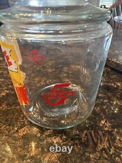 Antique Large Medium Smal Lance Peanut Cracker Store Jar Heavy Glass All 3 Items