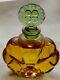 Antique Large Raffy Perfume Display Bottle Early 1900's Green Glass Stopper Vtg