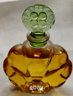 Antique Large Raffy Perfume Display Bottle Early 1900's Green Glass Stopper Vtg