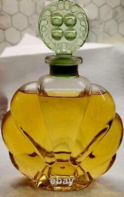 Antique Large Raffy Perfume Display Bottle Early 1900's Green Glass Stopper Vtg