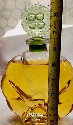 Antique Large Raffy Perfume Display Bottle Early 1900's Green Glass Stopper Vtg