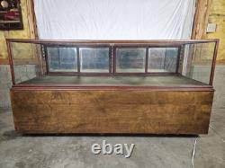 Antique Large Victorian Apothecary Country Store Counter Display Cabinet withBase