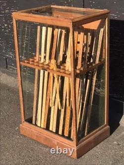 Antique Lutke Manufacturing Company Wood and Glass Cane/Golf Club Store Display