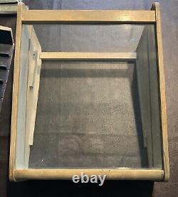 Antique M. Hohner Harmonica Wood & Glass Showcase Music Store Display Case